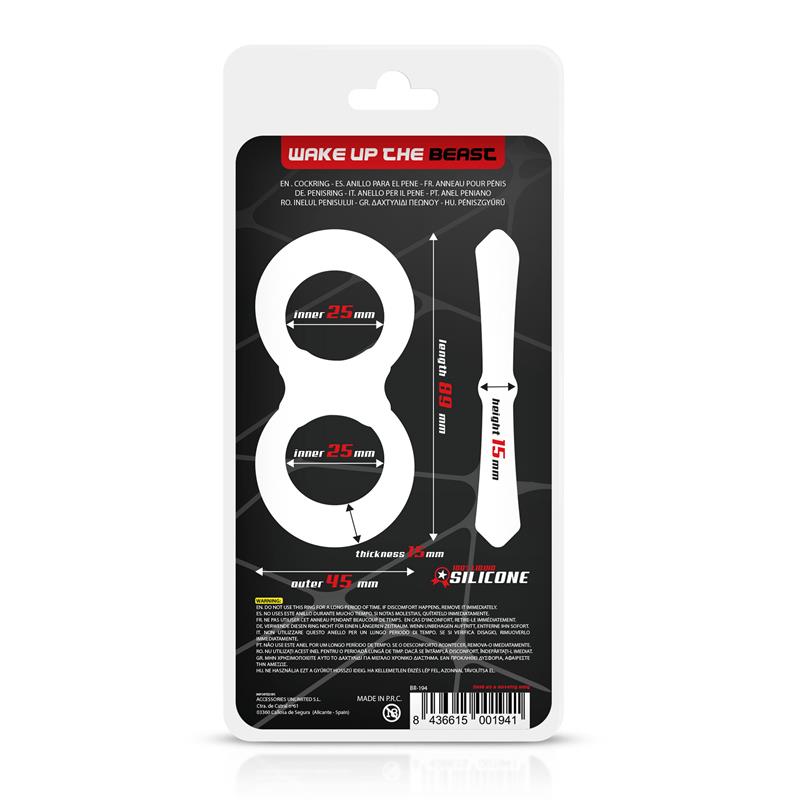 BEAST RINGS - PENIS AND TESTICLES RING LIQUID SILICONE 25 MM