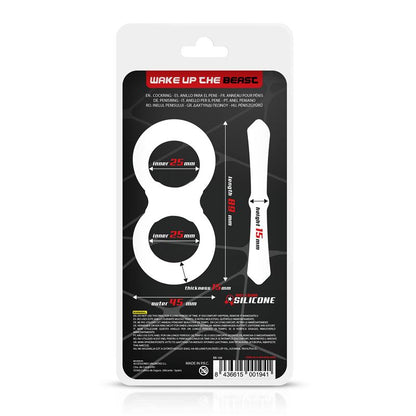 BEAST RINGS - PENIS AND TESTICLES RING LIQUID SILICONE 25 MM