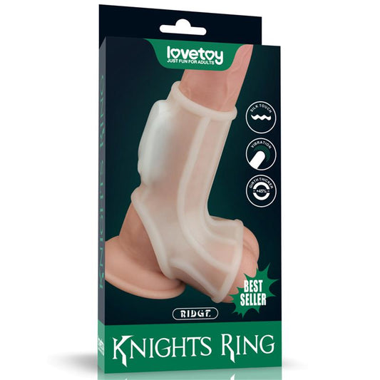 LOVETOY - PENIS AND TESTICLES SLEEVE WITH VIBRATION RIDGE KNIGHTS