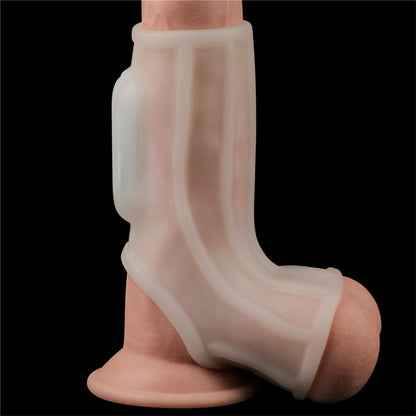 LOVETOY - PENIS AND TESTICLES SLEEVE WITH VIBRATION RIDGE KNIGHTS