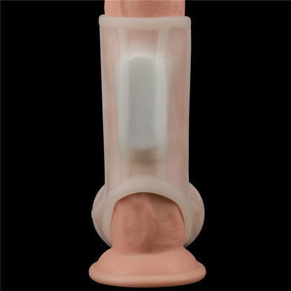 LOVETOY - PENIS AND TESTICLES SLEEVE WITH VIBRATION RIDGE KNIGHTS