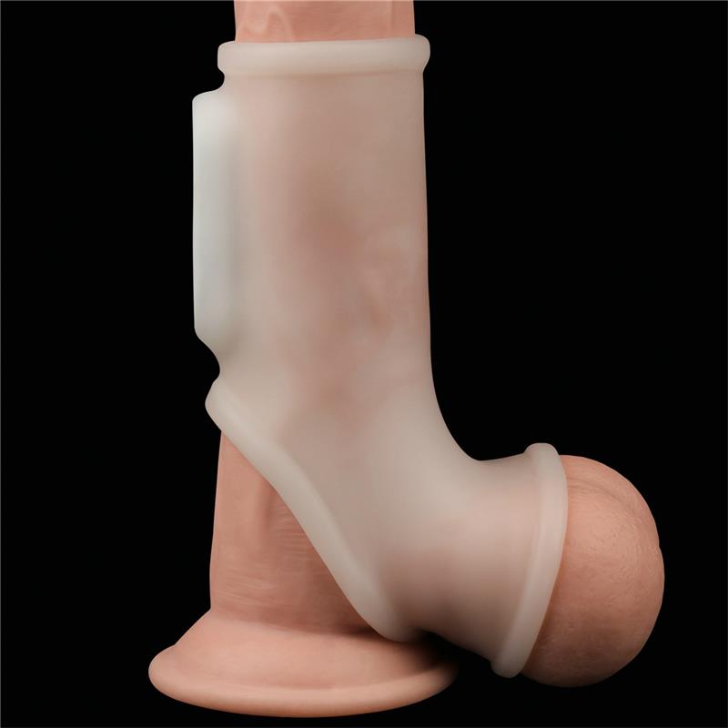 LOVETOY - PENIS AND TESTICLES SLEEVE WITH VIBRATION SILK KNIGHTS
