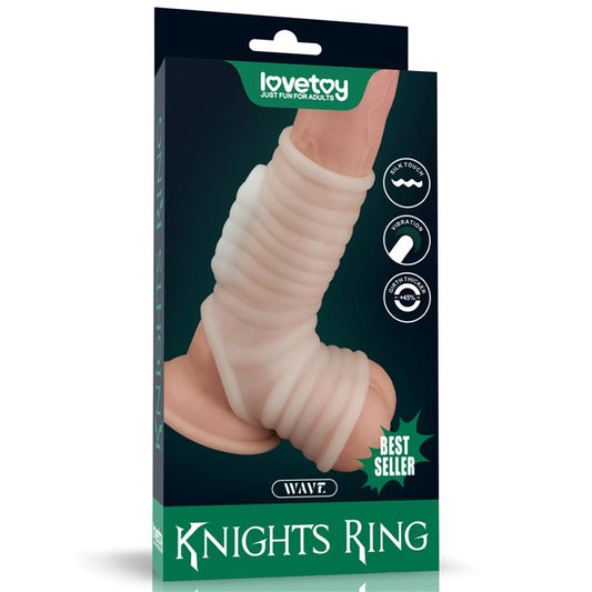 LOVETOY - PENIS AND TESTICLES SLEEVE WITH VIBRATION WAVE KNIGHTS