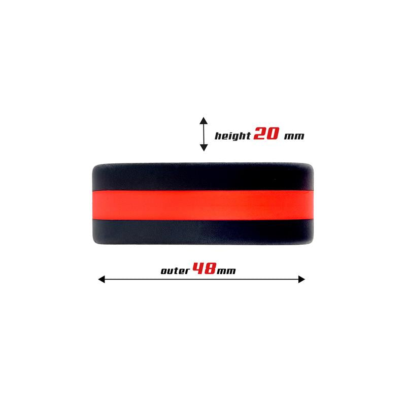 BEAST RINGS - PENIS RING 100% SOLID SILICONE 3.6 CM RED AND BLACK