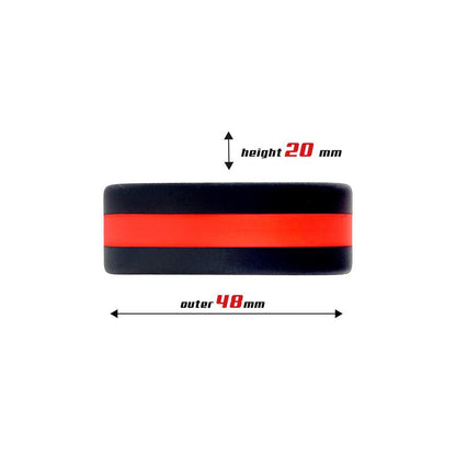 BEAST RINGS - PENIS RING 100% SOLID SILICONE 3.6 CM RED AND BLACK