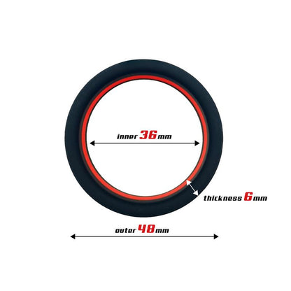 BEAST RINGS - PENIS RING 100% SOLID SILICONE 3.6 CM RED AND BLACK