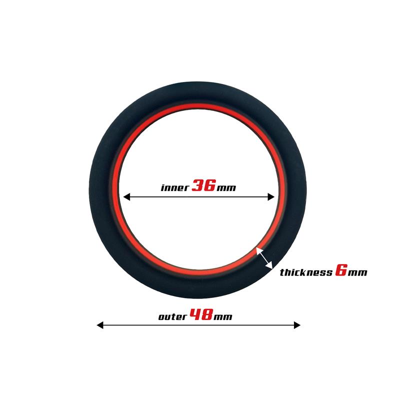 BEAST RINGS - PENIS RING 100% SOLID SILICONE 3.6 CM RED AND BLACK