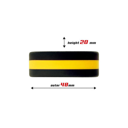 BEAST RINGS - PENIS RING 100% SOLID SILICONE 3.6 CM YELLOW AND BLACK