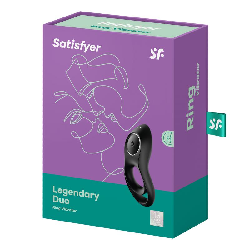 SATISFYER - LEGENDARY DUO RING VIBRATOR BLACK