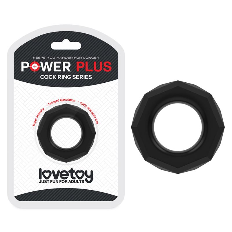 LOVETOY - PENIS RING POWER PLUS BLACK