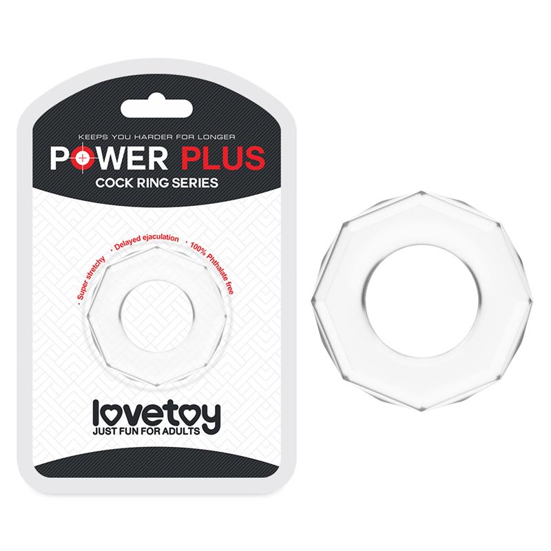 LOVETOY - PENIS RING POWER PLUS CLEAR