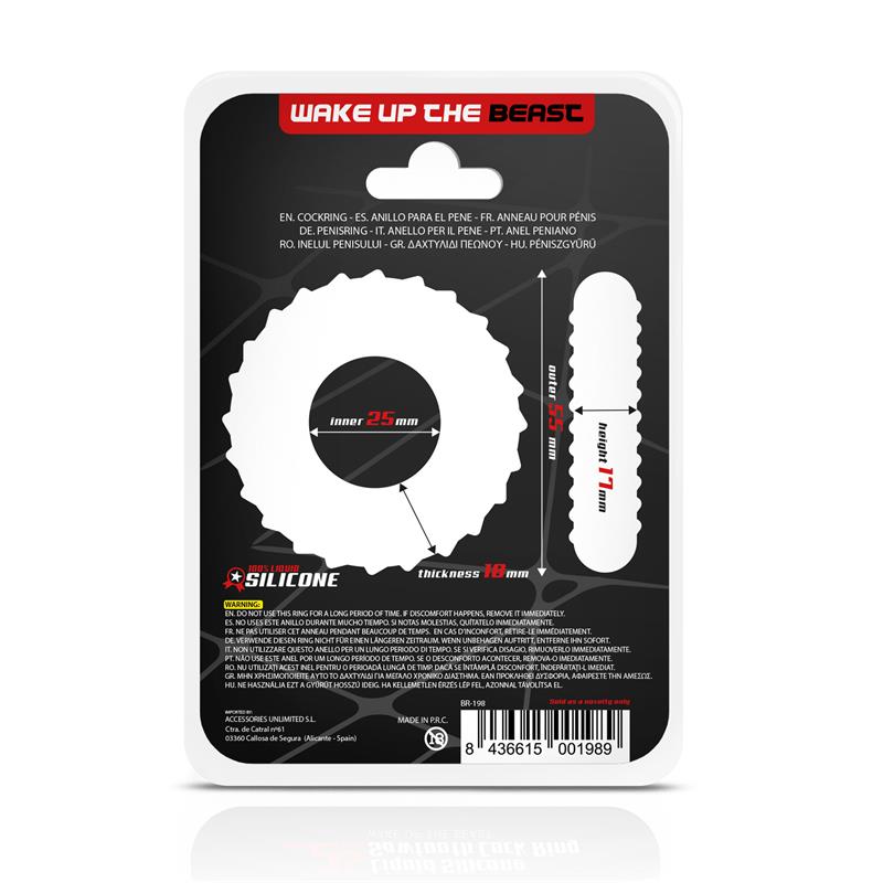 BEAST RINGS - PENIS RING SAWTOOTH LIQUID SILICONE 25 MM