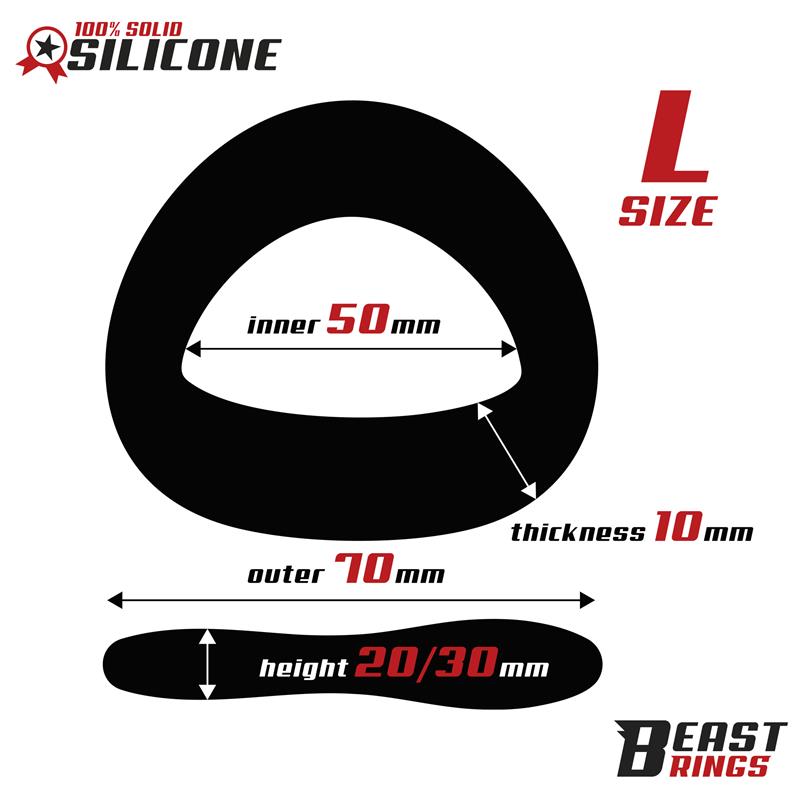 BEAST RINGS - PENIS RING SOLID SILICONE 50 MM SIZE L