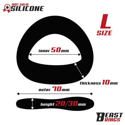 BEAST RINGS - PENIS RING SOLID SILICONE 50 MM SIZE L