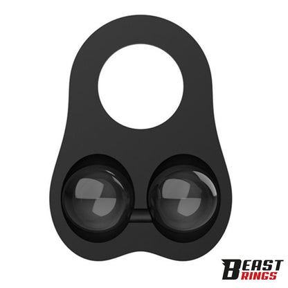 BEAST RINGS - PENIS RING WITH GLASS BALLS LIQUID SILICONE 30 MM