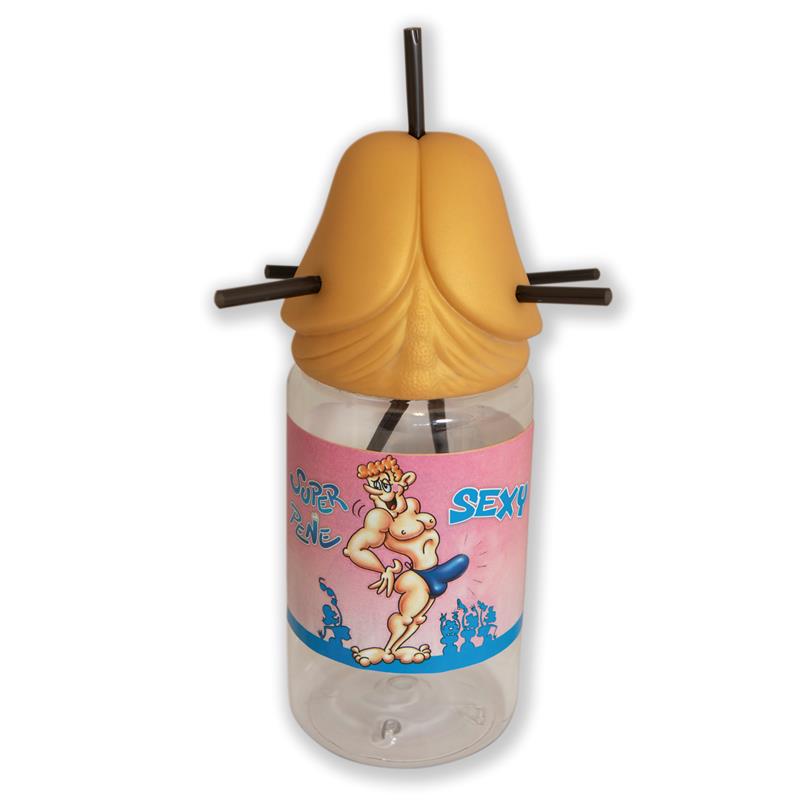 DIVERTY SEX - PENIS-SHAPED BABY BOTTLE 5 STRAWS GOLD EDITION
