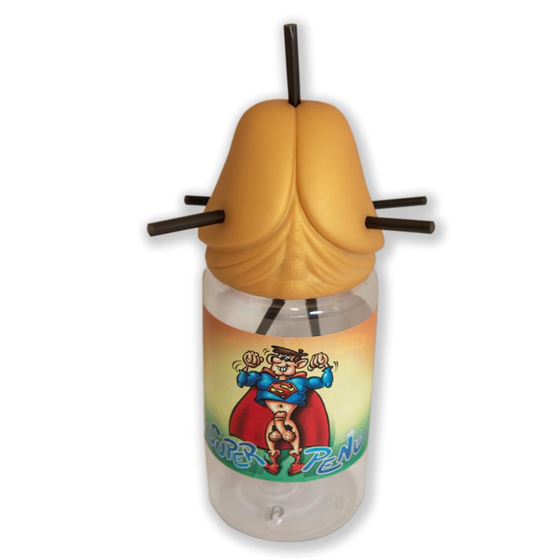 DIVERTY SEX - PENIS-SHAPED BABY BOTTLE WITH 5 STRAWS GOLD EDITION
