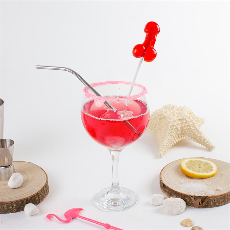 SECRET PLAY - PENIS SHAPED LOLLIPOP STRAWBERRY DAIQUIRI FLAVOR WITH ALCOHOL