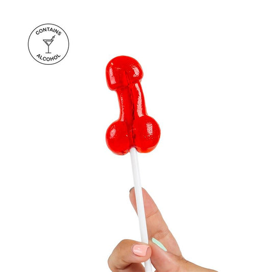 SECRET PLAY - PENIS SHAPED LOLLIPOP STRAWBERRY DAIQUIRI FLAVOR WITH ALCOHOL