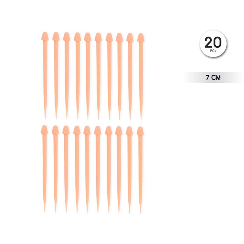 DIVERTY SEX - PENIS-SHAPED SKEWERS 20 UNITS