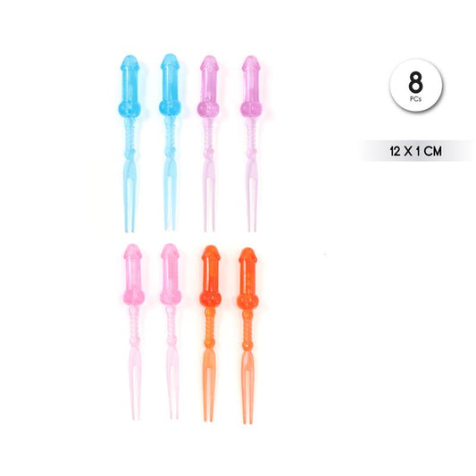 DIVERTY SEX - PENIS-SHAPED SKEWERS 8 UNITS