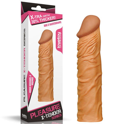 LOVETOY - PENIS SLEEVE ADD 2 PLEASURE X TENDER BROWN