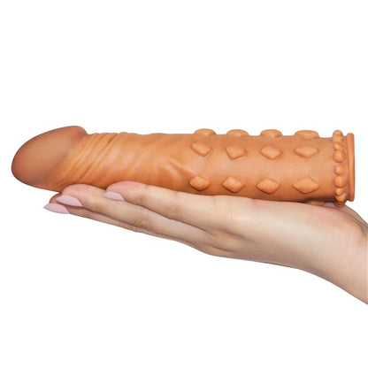 LOVETOY - PENIS SLEEVE ADD 2 PLEASURE X TENDER BROWN