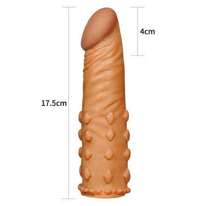 LOVETOY - PENIS SLEEVE ADD 2 PLEASURE X TENDER BROWN