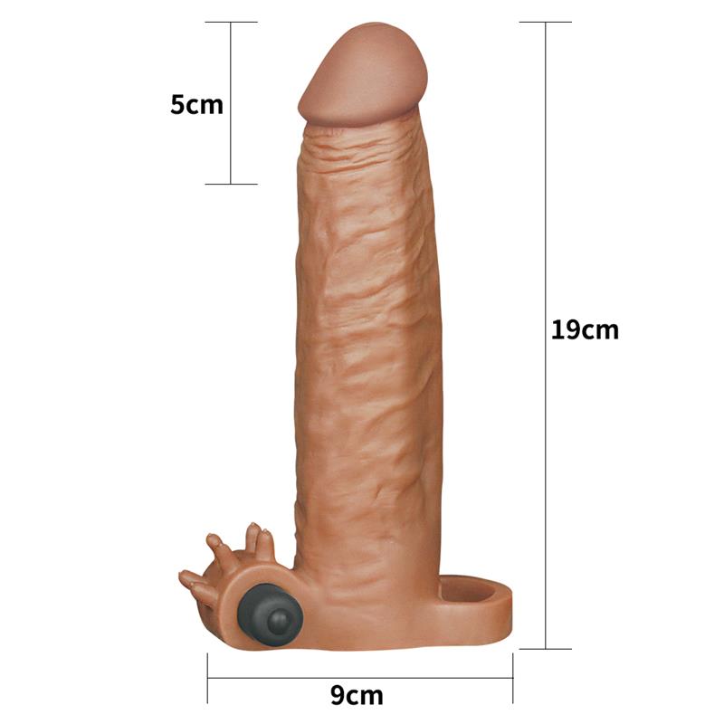 LOVETOY - PENIS SLEEVE PLEASURE X-TENDER BROWN ADD 2