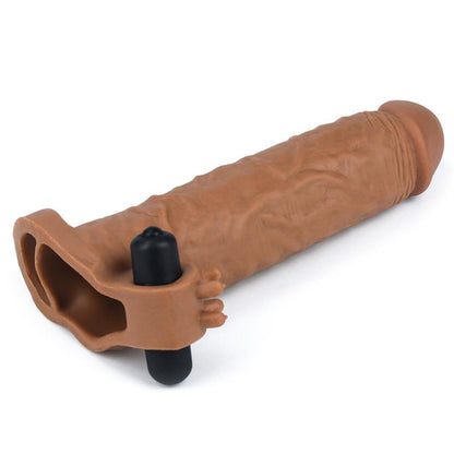 LOVETOY - PENIS SLEEVE PLEASURE X-TENDER BROWN ADD 2