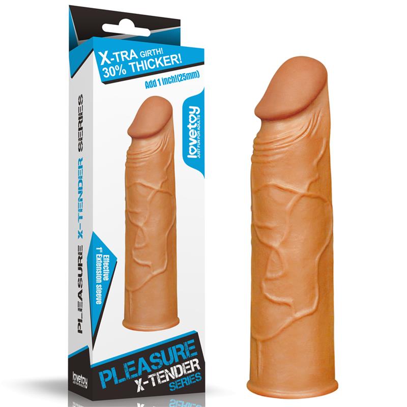 LOVETOY - PENIS SLEEVE PLEASURE X TENDER BROWN