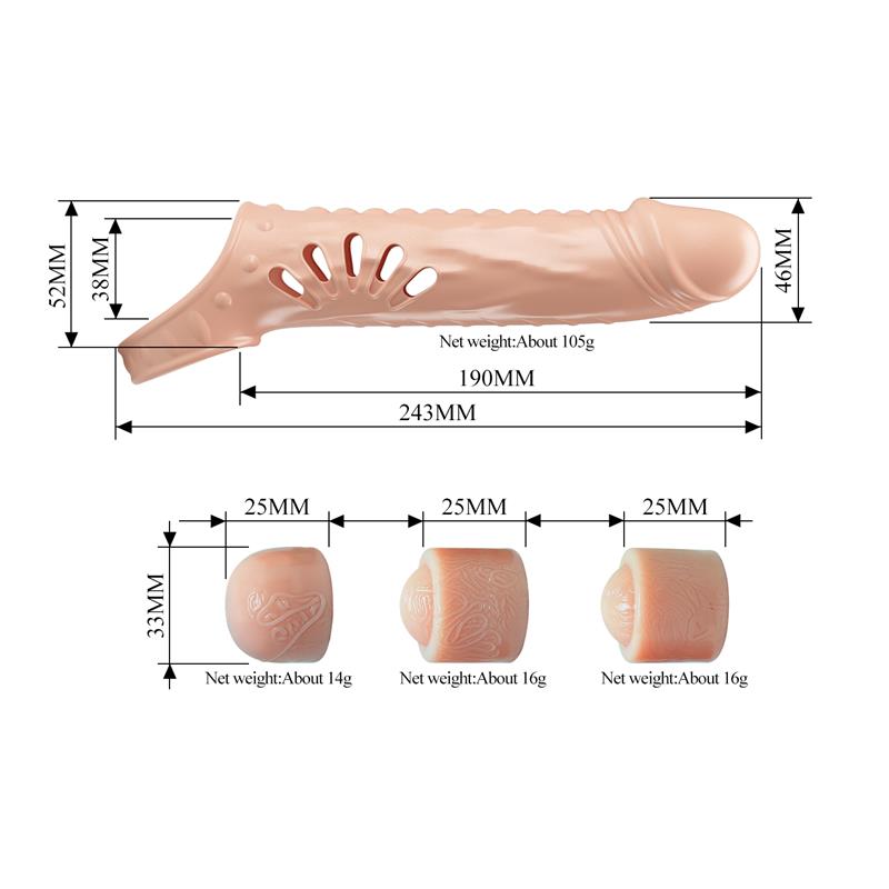 PRETTYLOVE - PENIS SLEEVE WITH EXTENSION