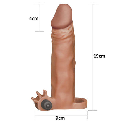 LOVETOY - PENIS SLEEVE WITH VIBRATION ADD 2 PLEASURE X-TENDER BROWN