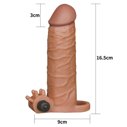 LOVETOY - PENIS SLEEVE WITH VIBRATION ADD 2 PLEASURE X TENDER BROWN