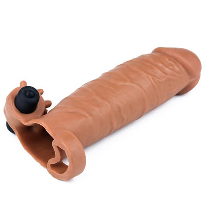 LOVETOY - PENIS SLEEVE WITH VIBRATION ADD 2 PLEASURE X TENDER BROWN