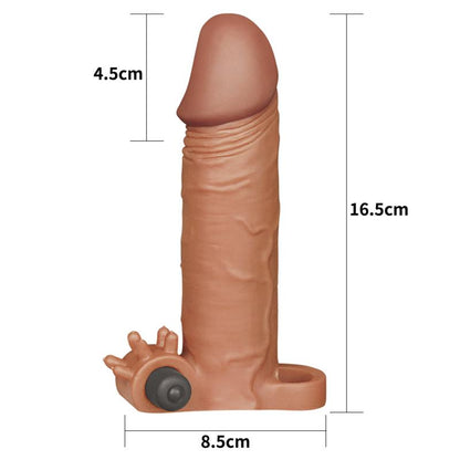 LOVETOY - PENIS SLEEVE WITH VIBRATION ADD 2 PLEASURE X TENDER BROWN