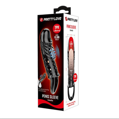 PRETTYLOVE - PENIS SLEEVE WITH VIBRATION BLACK