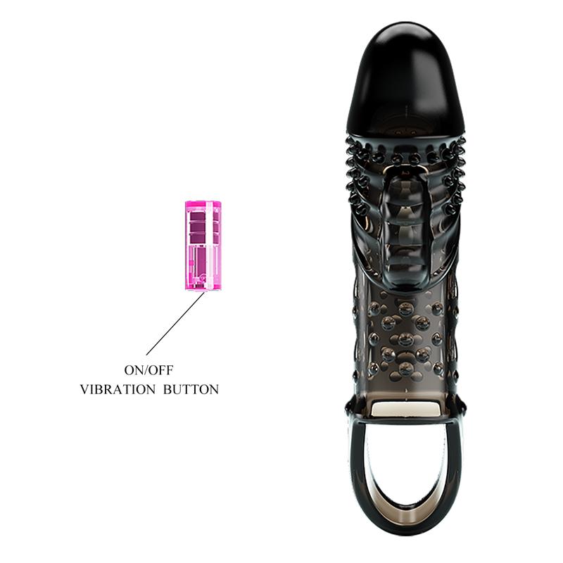 PRETTYLOVE - PENIS SLEEVE WITH VIBRATION BLACK