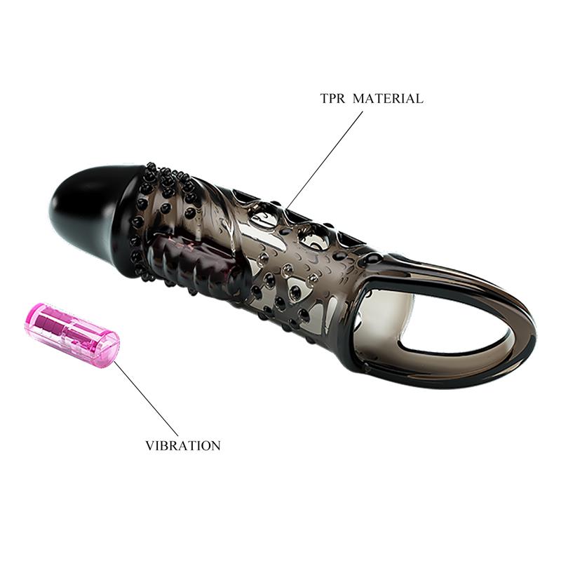PRETTYLOVE - PENIS SLEEVE WITH VIBRATION BLACK