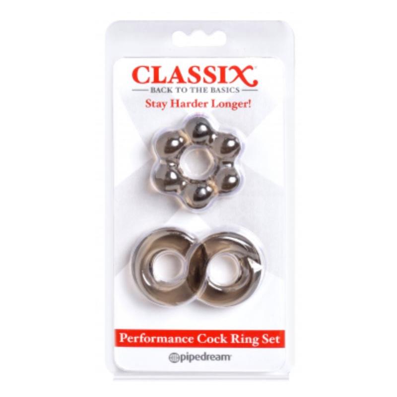 CLASSIX - PERFORMANCE COCK RING SET SMOKE