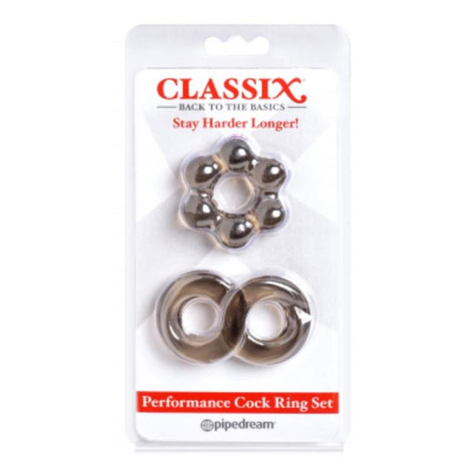 CLASSIX - PERFORMANCE COCK RING SET SMOKE