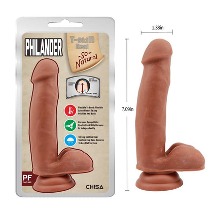 CHISA - PHILANDER DUAL DENSITY DILDO TAN 18CM