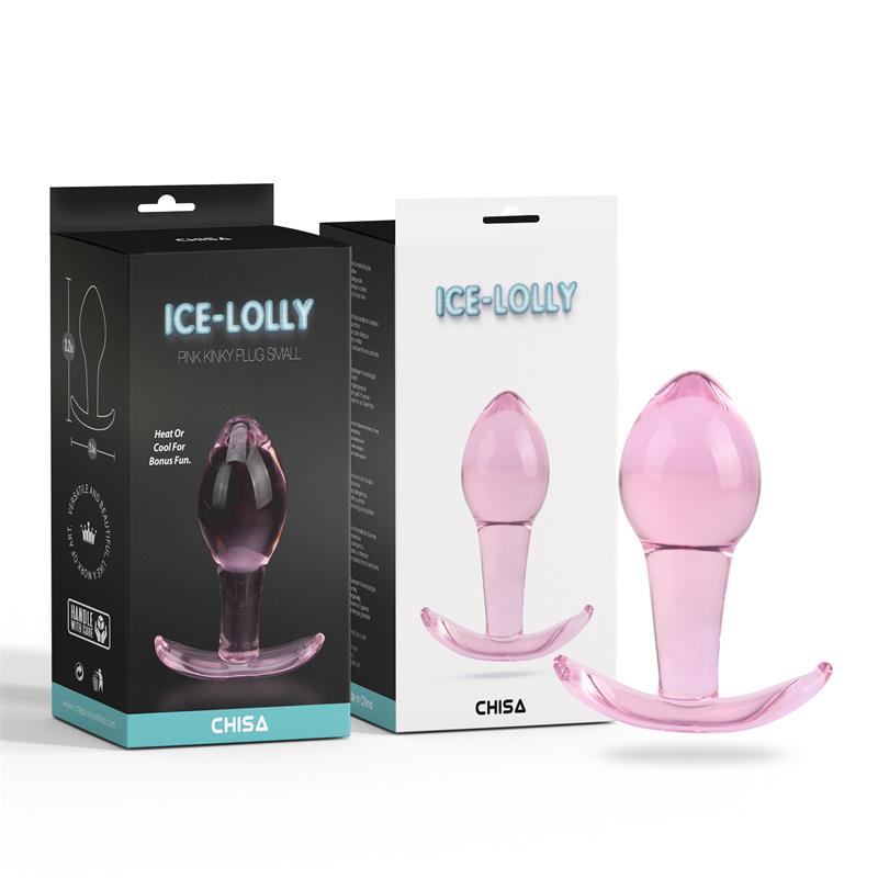 CHISA - PINK KINKY GLASS BUTT PLUG SMALL 3.2