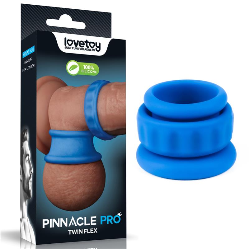 LOVETOY - PINNACLE PRO TWIN FLEX STRETCHER DOUBLE PENIS RING
