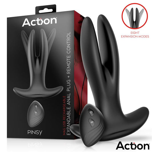 ACTION - PINSY EXPANDABLE BUTT PLUG WITH REMOTE CONTROL
