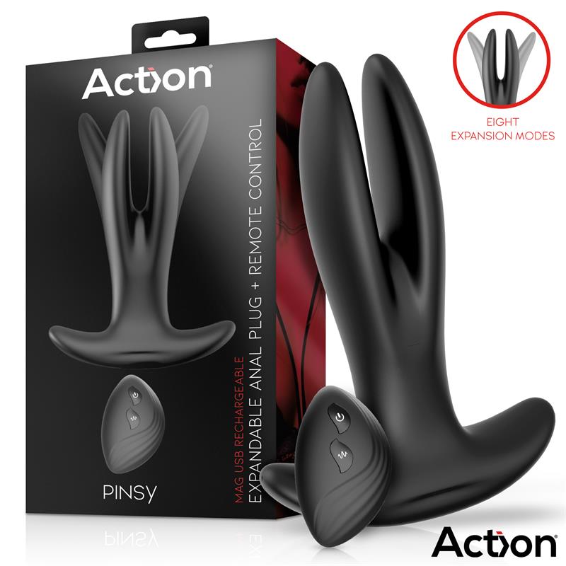 ACTION - PINSY EXPANDABLE BUTT PLUG WITH REMOTE CONTROL