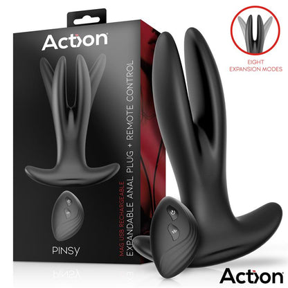 ACTION - PINSY EXPANDABLE BUTT PLUG WITH REMOTE CONTROL