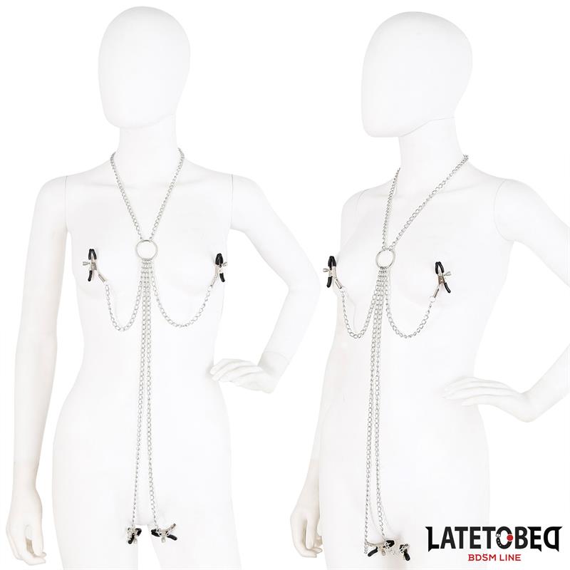 LATETOBED BDSM LINE - NIPPLE CLAMPS AND CLIT CLAMPS CHAIN