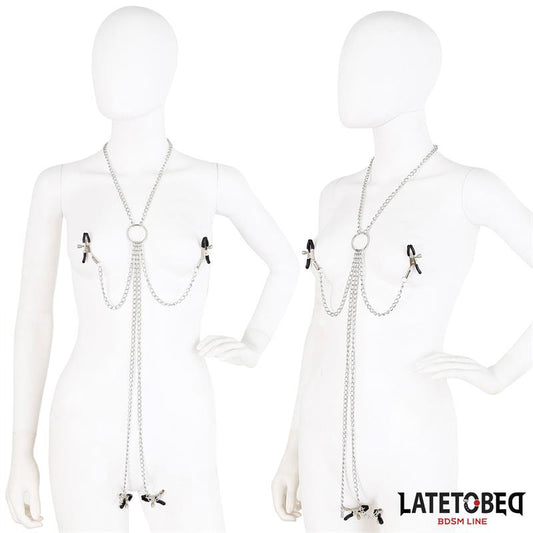 LATETOBED BDSM LINE - NIPPLE CLAMPS AND CLIT CLAMPS CHAIN