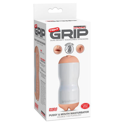 PDX TOYZ - PIPEDREAM EXTREME TOYZ TIGHT GRIP PUSSY & MOUTH MASTURBATOR WHITE